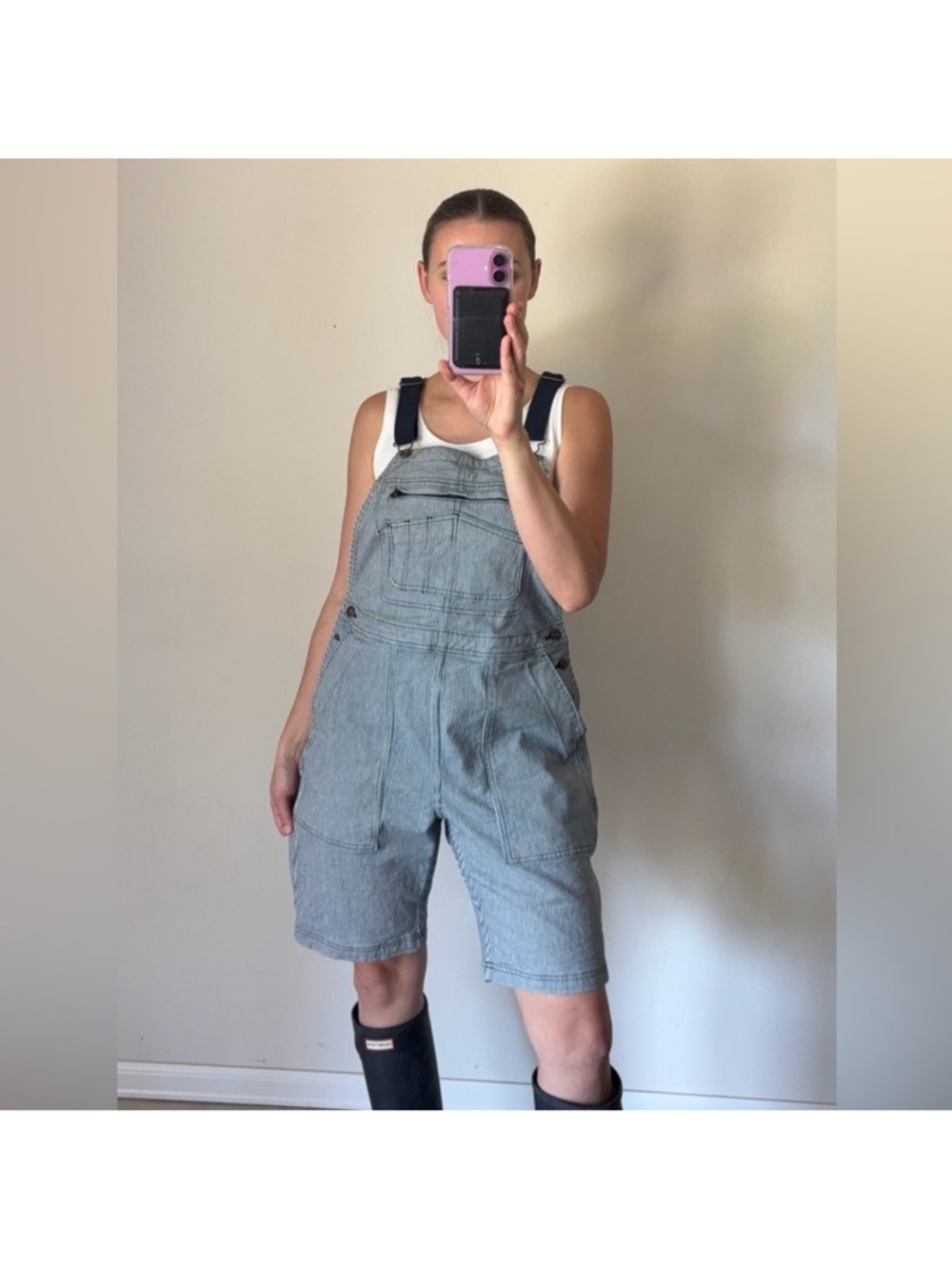 Duluth Trading Co Rootstock Gardening Striped Overalls Shortalls Small NWOT